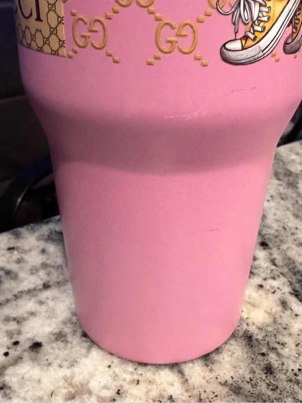 Betty Boop Pink Travel Tumbler with Gold Accents